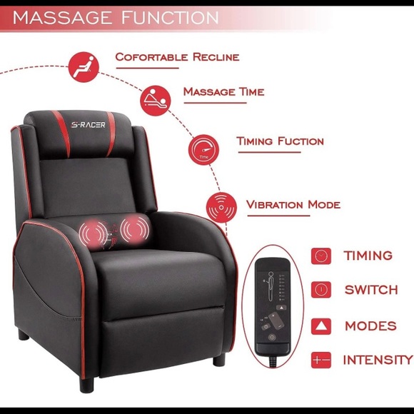 Soft Leather Massage Chair Gaming Recliner PICK UP ONLY - Picture 3 of 4